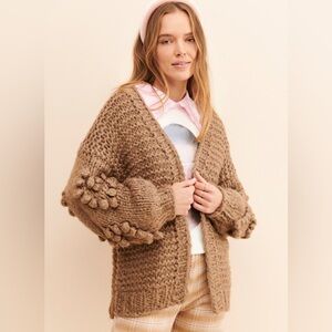 Anthropologie Clarissa Chunky Brown Cardigan by Raga